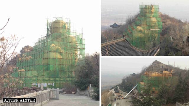 竜鳳陵園の弥勒菩薩像は17日間で破壊された。