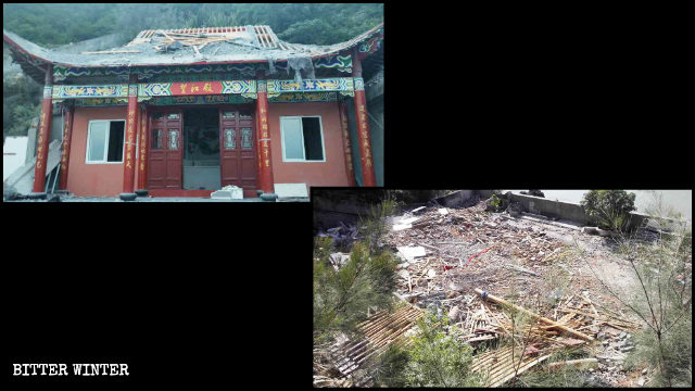 玉環市の道教寺院は7月19日に取り壊された。