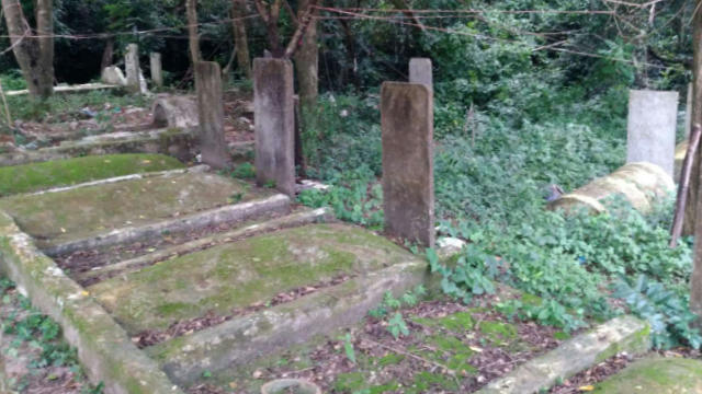 移転工事が始まる前の老宏村の墓地。