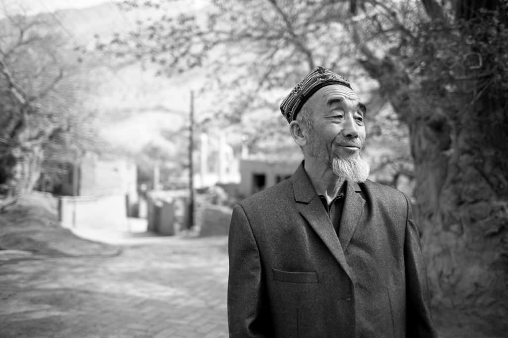 トルファンに近い村のウイグル族の老人。© マキシム・クローゼー