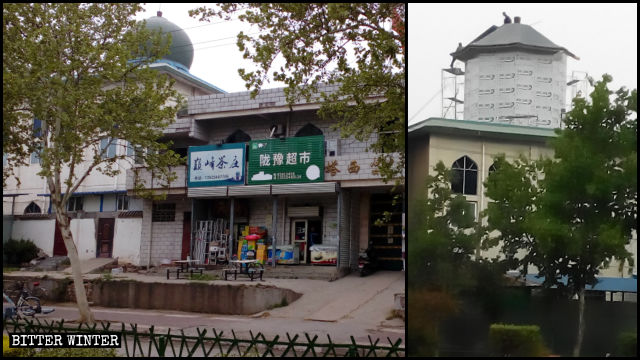 塔西女性モスクの屋根のドーム型建造物は「中国化」された。