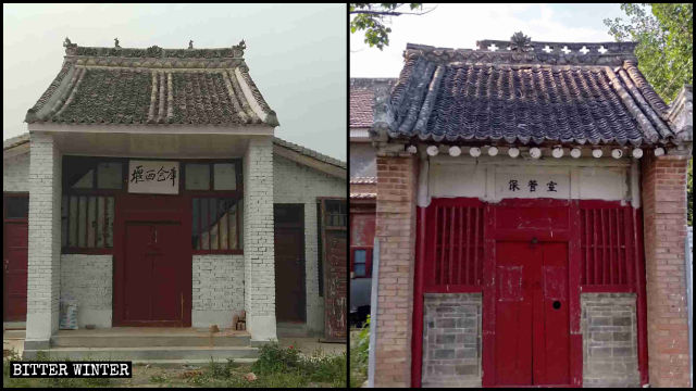 鳳鳴鎮の2つの寺院が倉庫に転用された。
