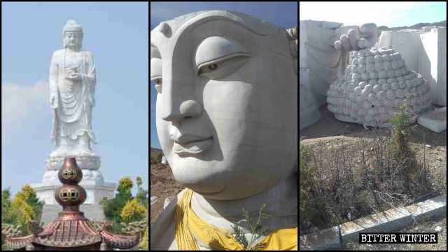 内モンゴル自治区ウランチャブ市の墓地の釈迦摩尼像が撤去された。